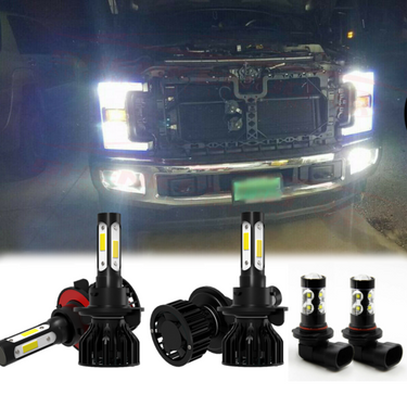 6000K White LED Headlight Fog Light Bulbs 6pcs for Ford F250 F350 2005-2019 U.S. Part One